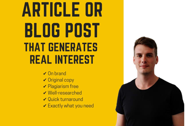I will create an article or blog post that generates real interest