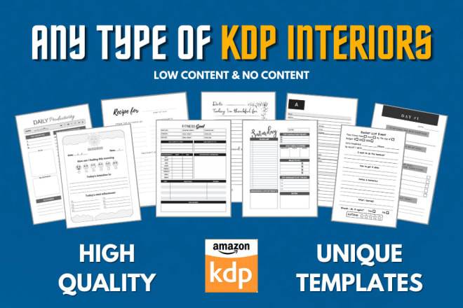 I will create any type of KDP low content and no content interior