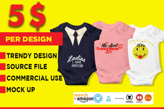I will create awesome baby clothing design with your idea