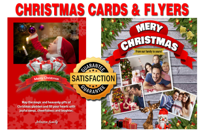 I will create awesome christmas cards flyers and posters