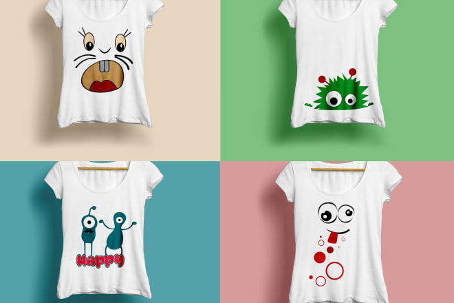 I will create awesome illustrated t shirt design
