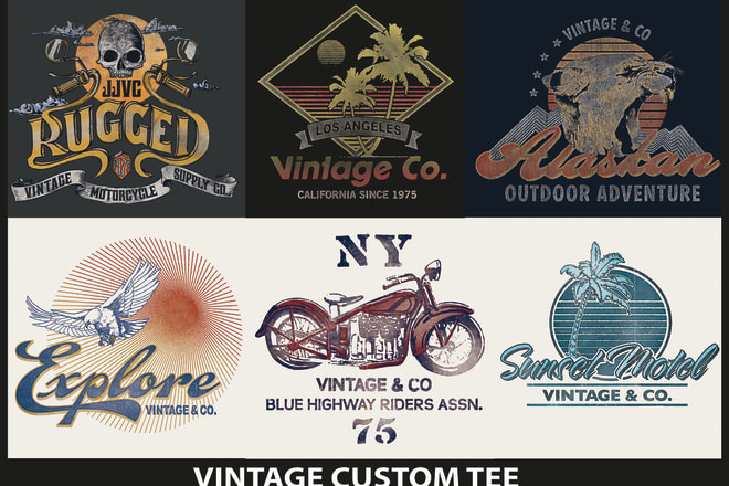 I will create awesome vintage custom t shirt design