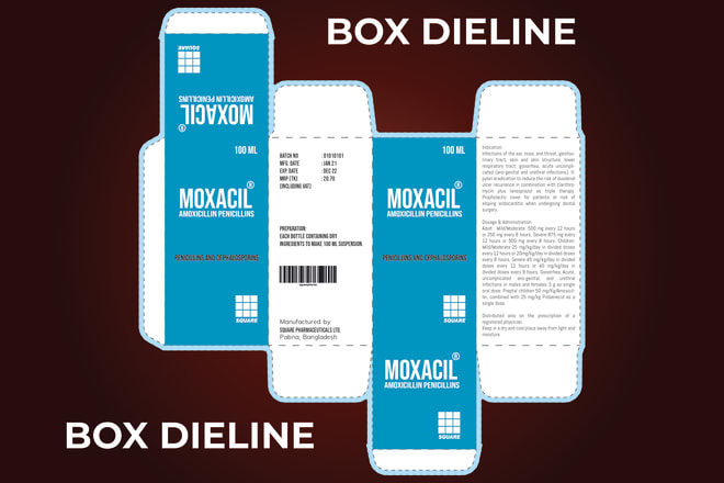 I will create box dieline, die cut, packaging design size, creasing line template