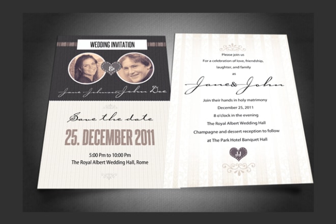 I will create classy wedding invitations