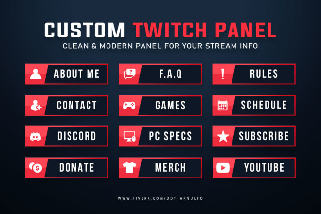 I will create clean modern twitch panels