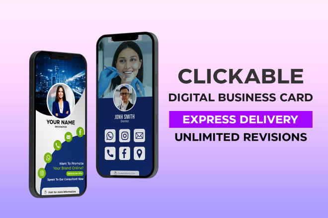 I will create clickable digital business card, vcard, flyer