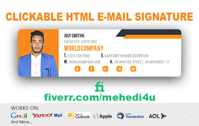 I will create clickable email signature with HTML and CSS