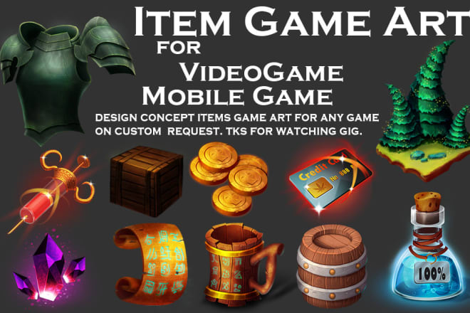 I will create concept item game art for your game