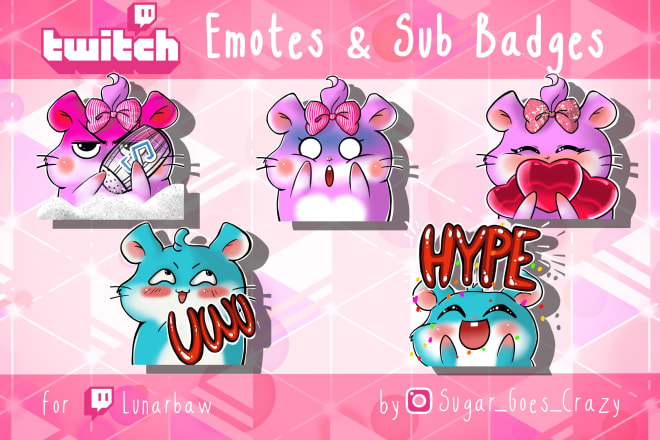 I will create custom emotes and sub badges for twitch