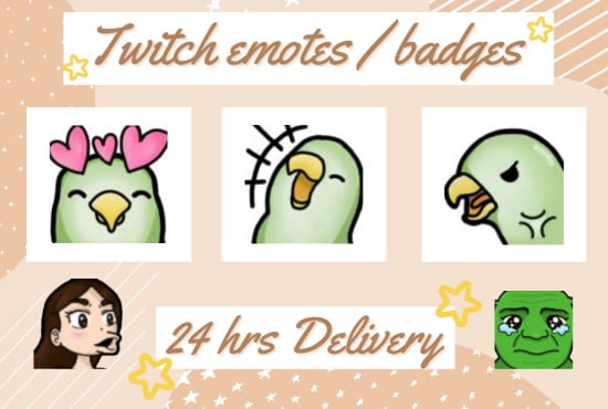 I will create custom twitch emote and badges fast