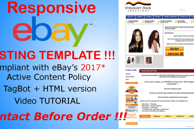 I will create ebay responsive listing template