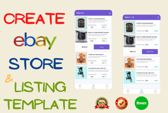 I will create ebay store and listing template