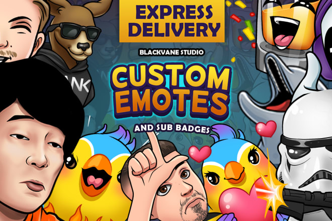 I will create express custom awesome twitch emotes, sub badge