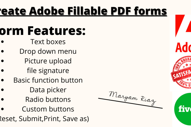 I will create fillable PDF forms in adobe acrobat