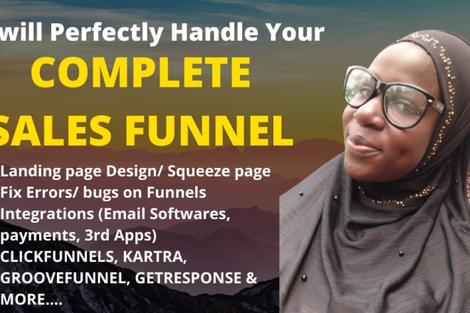 I will create fix kartra, groove, clickfunnels sales funnel, affiliate landing page