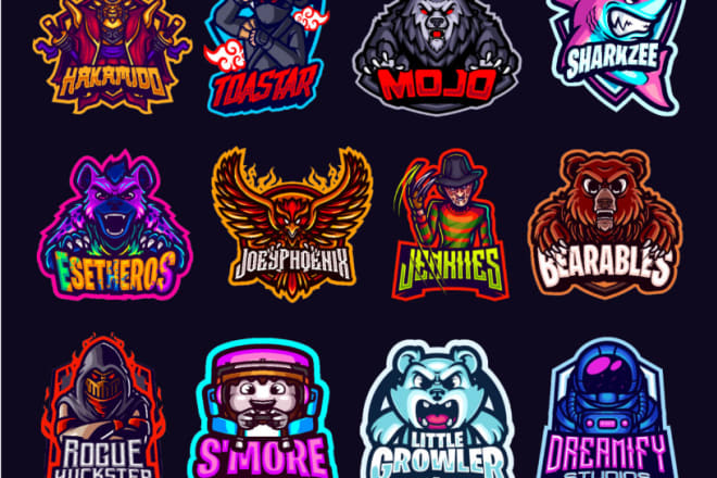 I will create gaming mascot logo for twitch, youtube, esports team