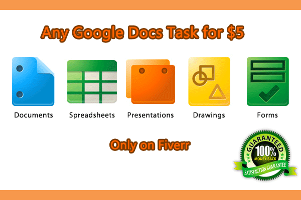 I will create google docs, forms, sheets and presentations