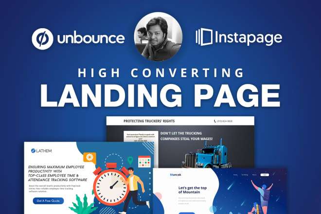 I will create high converting instapage and unbounce landing page