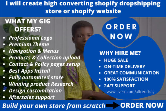 I will create high converting shopify dropshipping store or shopify website