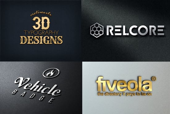 I will create metal gold silver and chrome logo mockup 15 styles