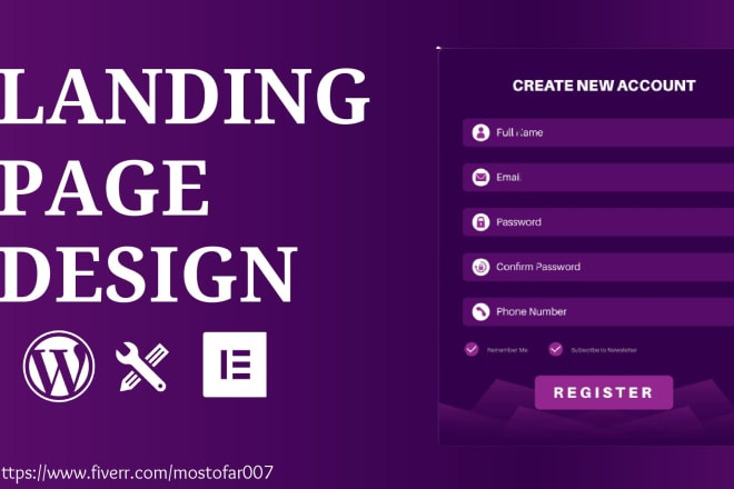 I will create modern fast loading landing page designs using elementor pro