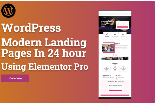 I will create modern wordpress landing page in 24 hour