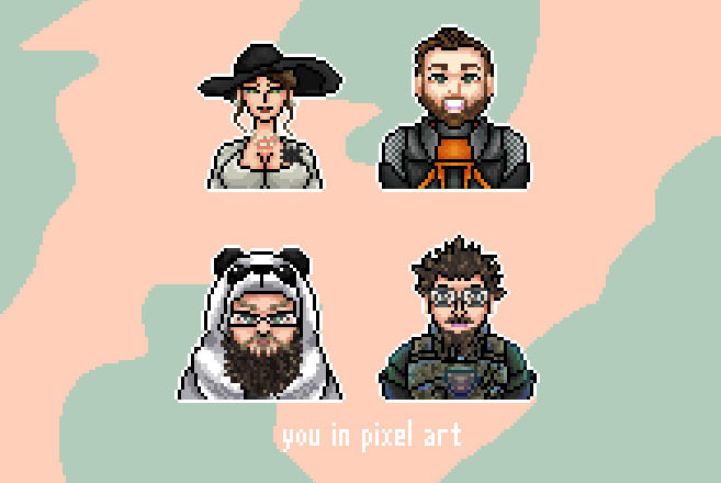 I will create pixel art portrait for you