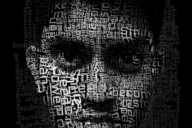 I will create powerful text portrait of your face