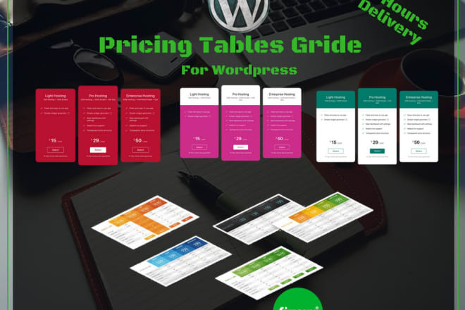 I will create pricing table or accordion in 2hr on wordpress