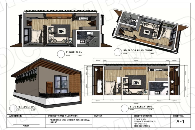 I will create professional 2d architectural drawings