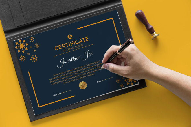 I will create professional, award and diploma certificate design