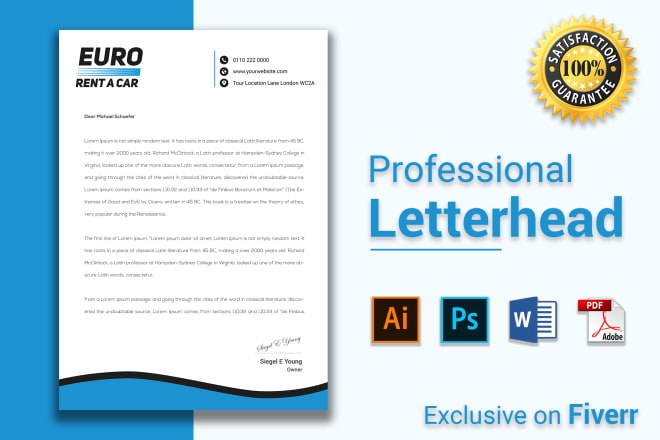 I will create professional letterhead in editable ms word format