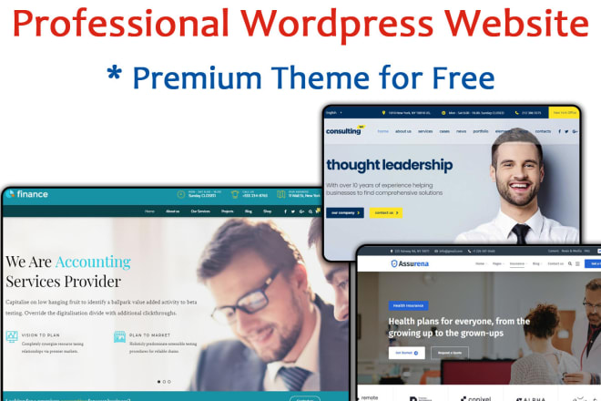I will create professional wordpress with free premium theme