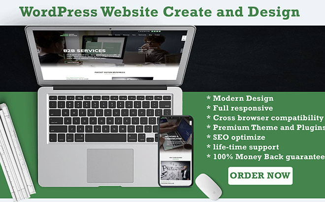 I will create professionally responsive wordpress website