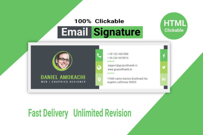 I will create responsive clickable HTML email signature and email template