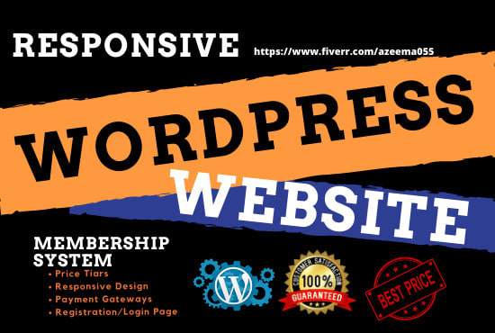 I will create responsive wordpress website, membership website or subscription website