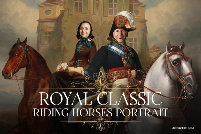 I will create royal riding horses portrait in high quality