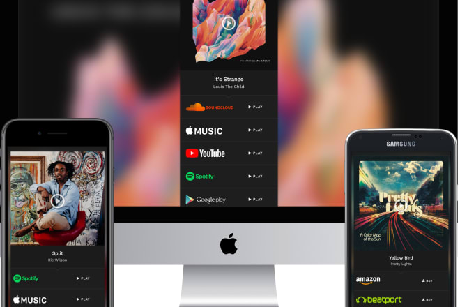 I will create smart link for your spotify, itunes and youtube music