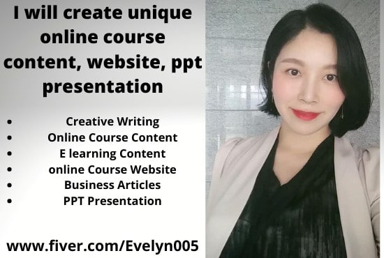 I will create unique online course content, website, and ppt presentation
