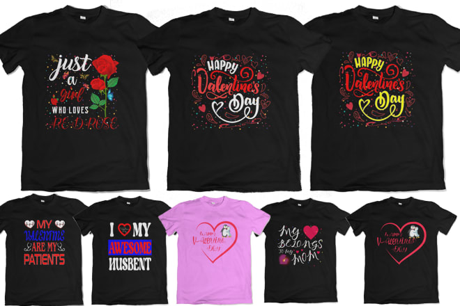 I will create valentine random typography t shirt design