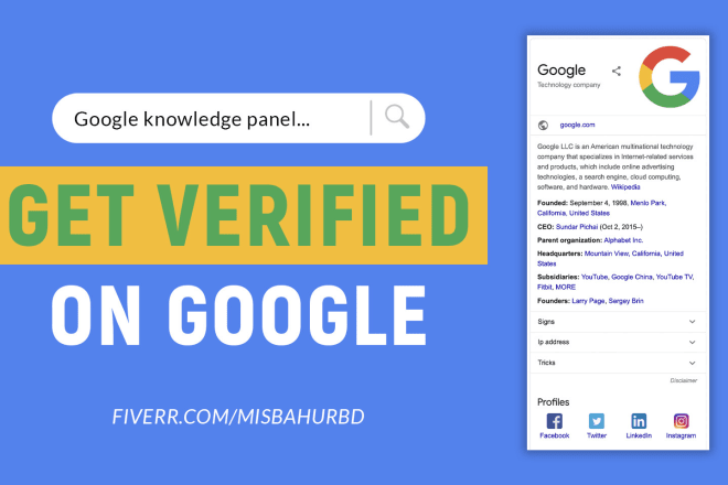 I will create verified google knowledge panel for artist or brand