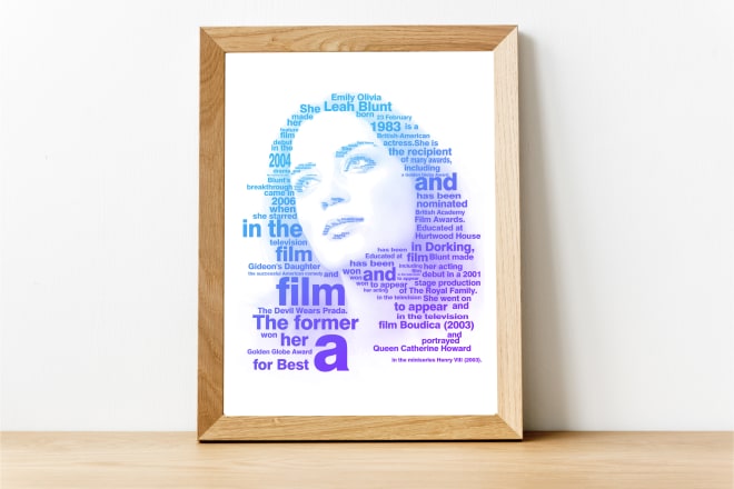 I will create word cloud or typography portrait based on your photo