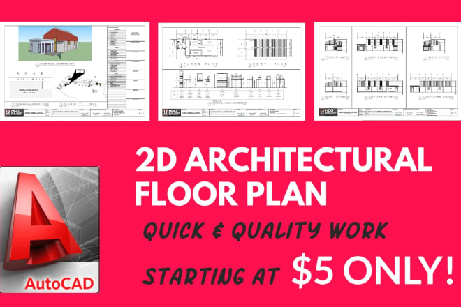 I will create your architectural floor plan using autodesk autocad
