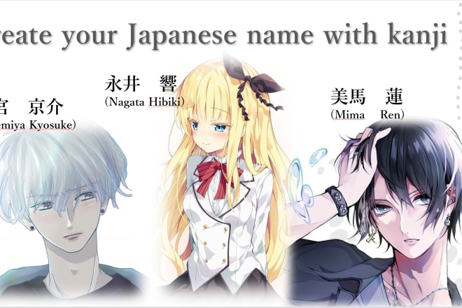 I will create your name in japanese with kanji