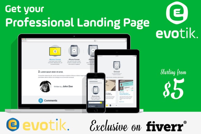 I will create your professional responsive landing page