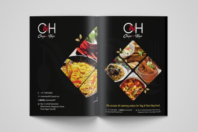 I will creative menu design for your restaurant and hotels