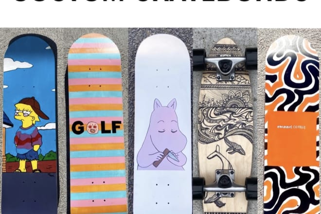 I will custom design skateboard deck art