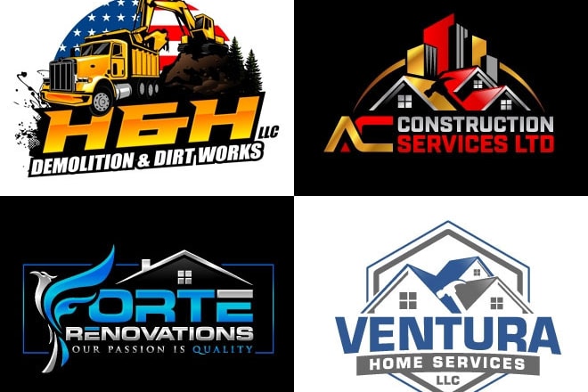 I will custom general contractor, construction logo