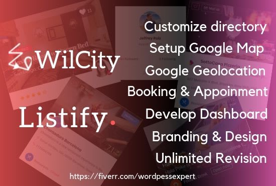I will customize, develop directory website by wilcity and listify