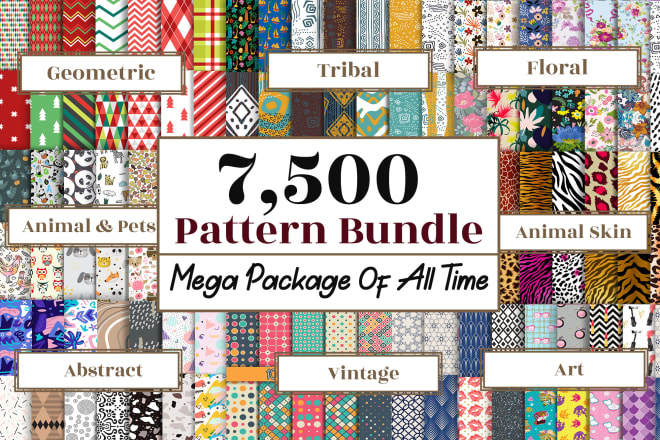 I will deliver 7500 unique pattern design bundle